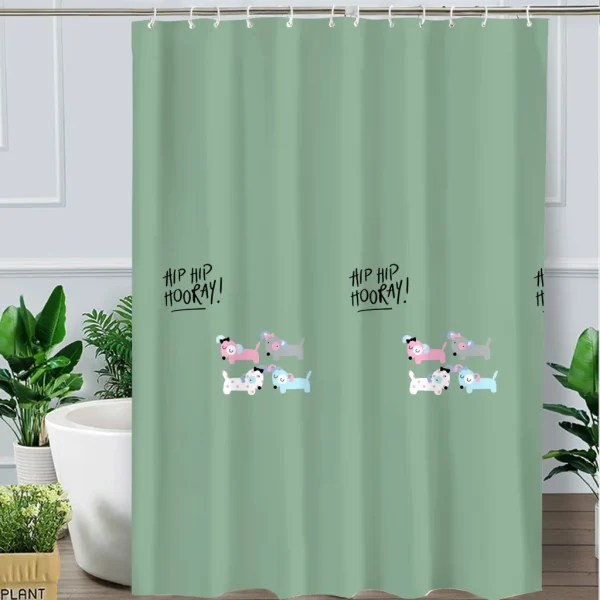 Hai Zhi Dian Polyester Shower Curtain #YD002-1